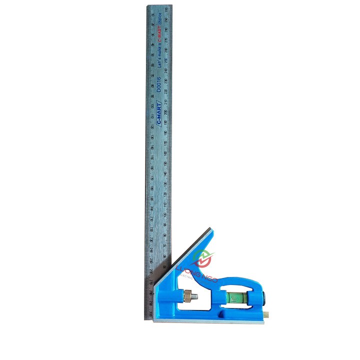 Thước ke góc dài 30cm có kèm thước thủy cmart