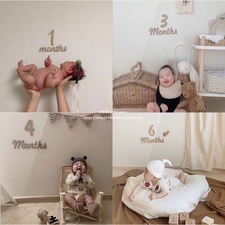 SET gỗ Months Days trang trí, decor chụp ảnh kiểu Hàn