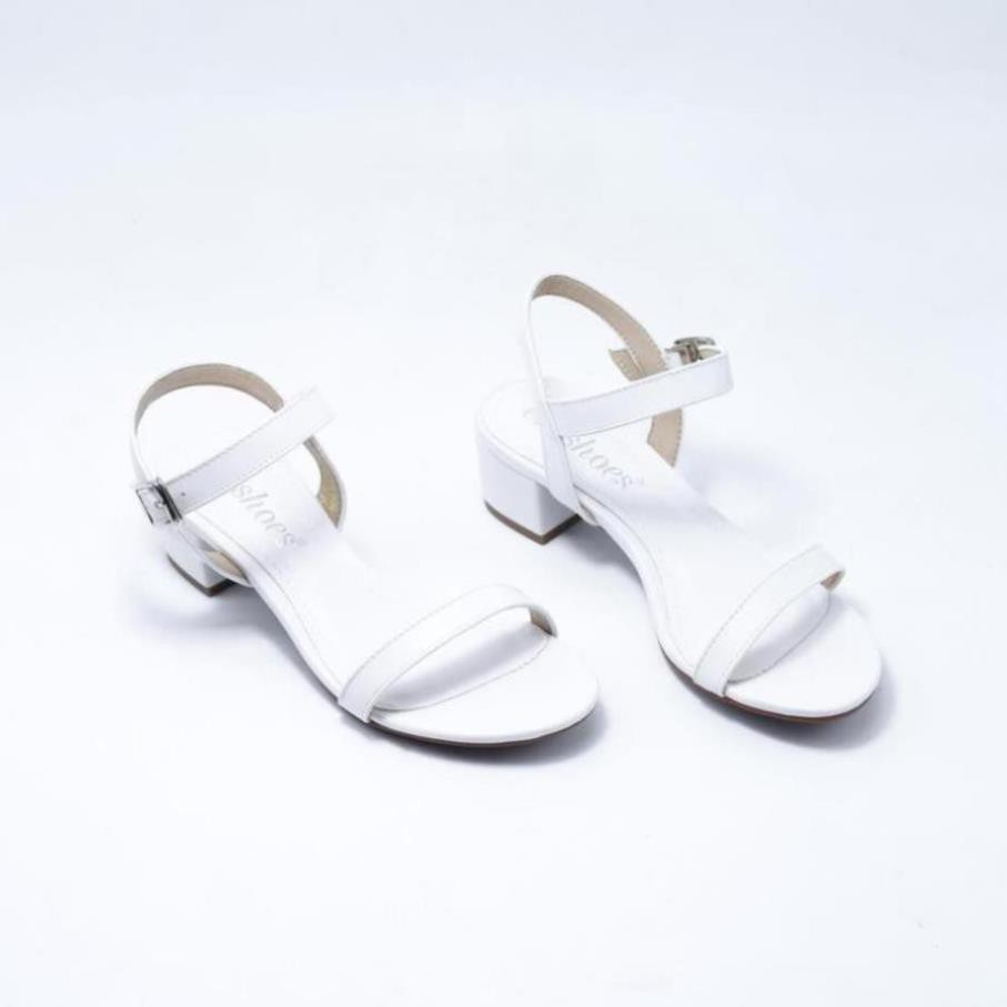 Sandal Quai Ngang Đế Vuông Da Tổng Hợp 4cm Evashoes - Eva1026 _aedws1 2gf3