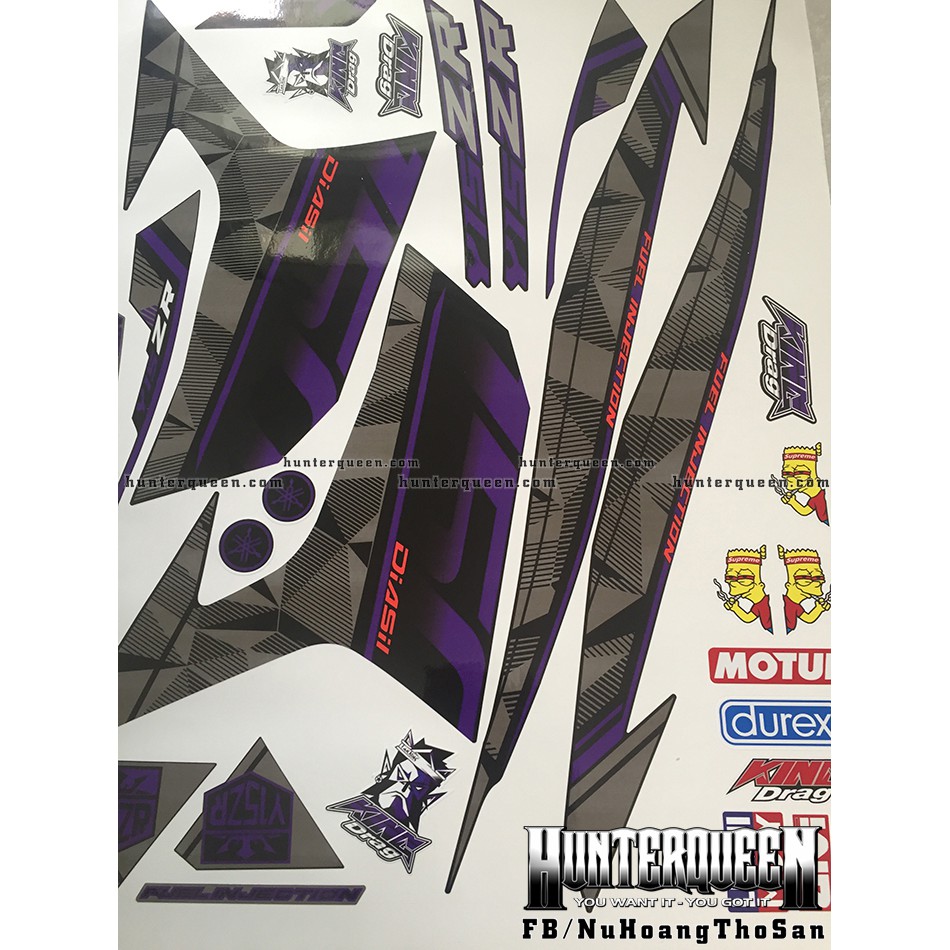 Tem Exciter 150. Tem rời Y15ZR xe đen tem tím. Xe màu khác vui lòng inbox