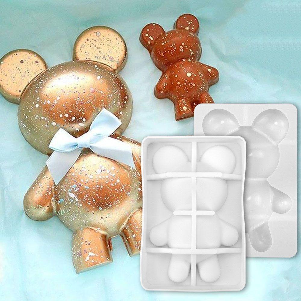 KENT DIY3D bear-shaped chocolate cake making mold art decoration reusable and easy to use