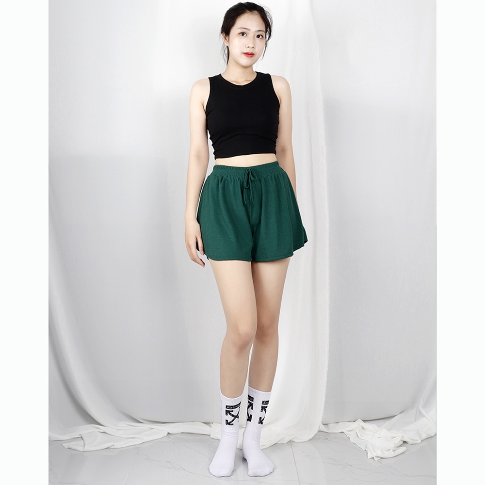 Quần short nữ ống rộng, cạp chun, short ngắn RQ001