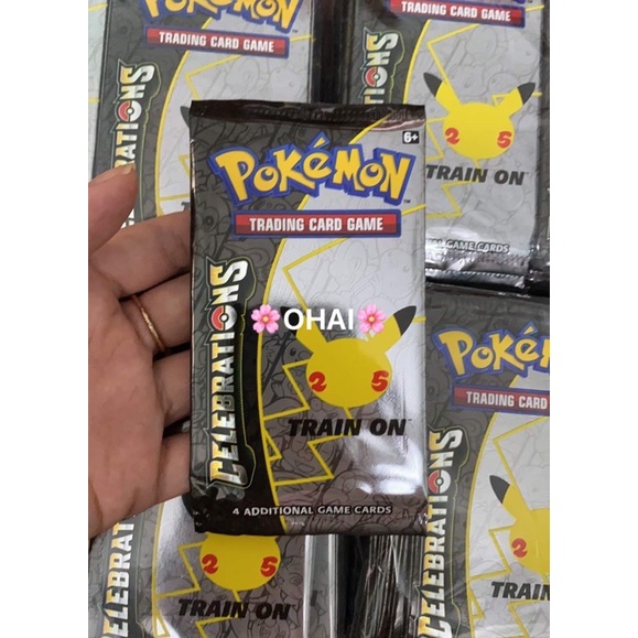 [CÓ SẴN] Pack Lẻ Pokemon TCG Celebration Kỷ Niệm 25 Năm Chính Hãng Mỗi Pack 4 Thẻ