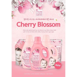 Nước xả Nature Love Mere hương hoa anh đào Cherry Blossom chai 1.8L túi