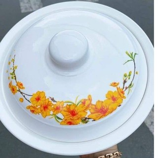 Thố cơm sứ trắng cao cấp có nắp có kích thướt 9inch (24 cm) Quà tặng từ Unilever.