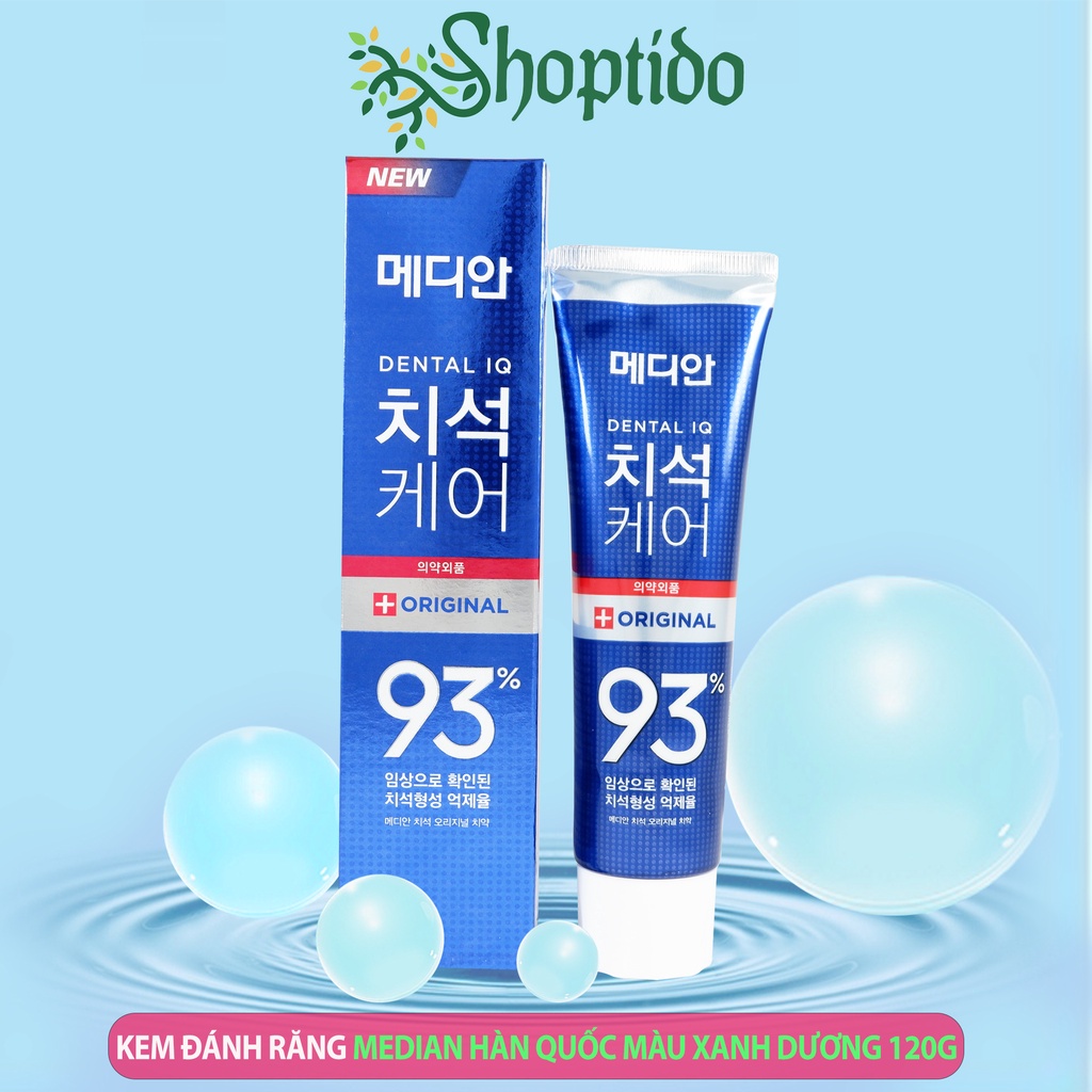 Kem đánh răng Median ngừa sâu răng, viêm nướu cho răng nhạy cảm Dental IQ 93% 120g NPP Shoptido