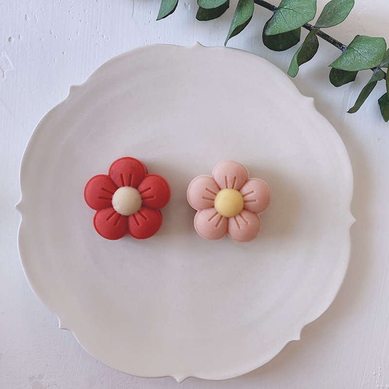 Khuôn Làm Bánh Trung Thu Bằng Nhựa Hình Bông Hoa DIY Cho Mida