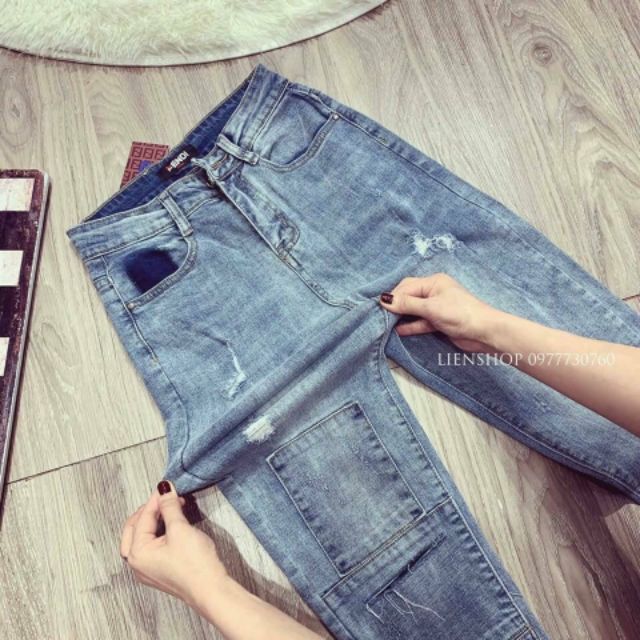 Quần jean xanh bạc wash nhẹ cho nữ1 mở | BigBuy360 - bigbuy360.vn