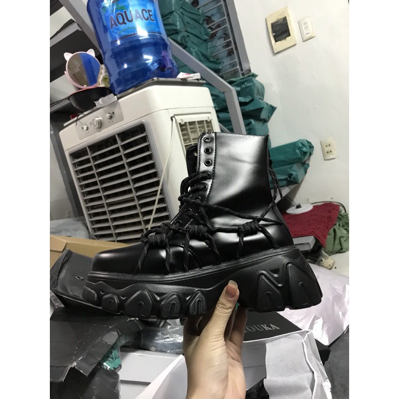 (ORDER) GIÀY BOOT NỮ CÁ TÍNH ĐẾ DÀY 6P TRÁI TIM NGẦU CHẤT martin boots nữ bốt CAO 22Cm mẫu mới thu đông 2020 - B28