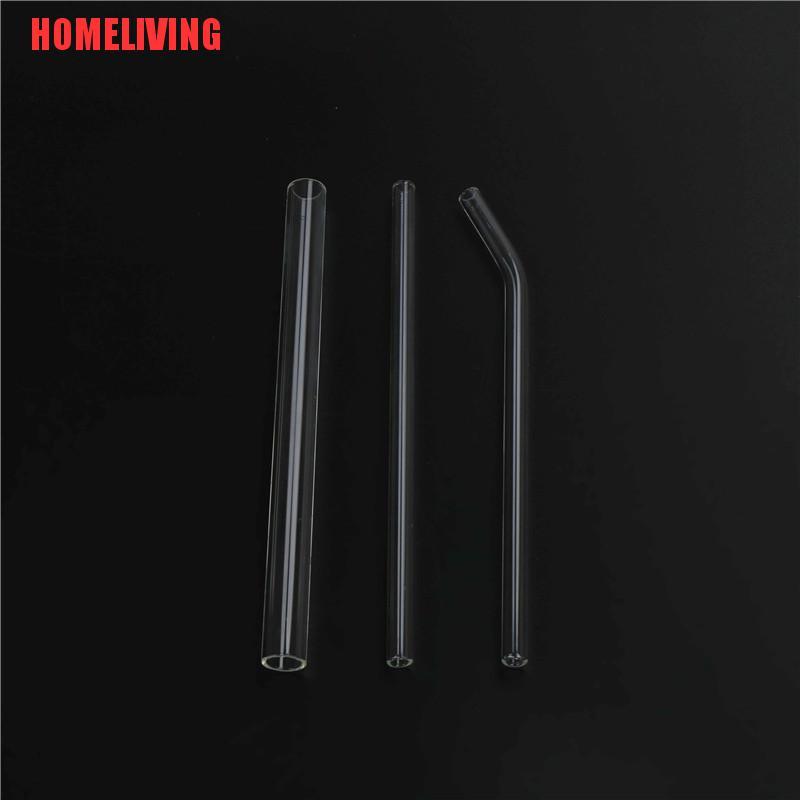 Bộ 3 Ống Hút Thủy Tinh Trong Suốt Tái Sử Dụng Được Kèm Cọ Vệ Sinh