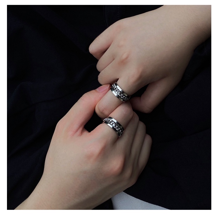 Nhẫn đeo tay bằng thép titan phong cách cá tính