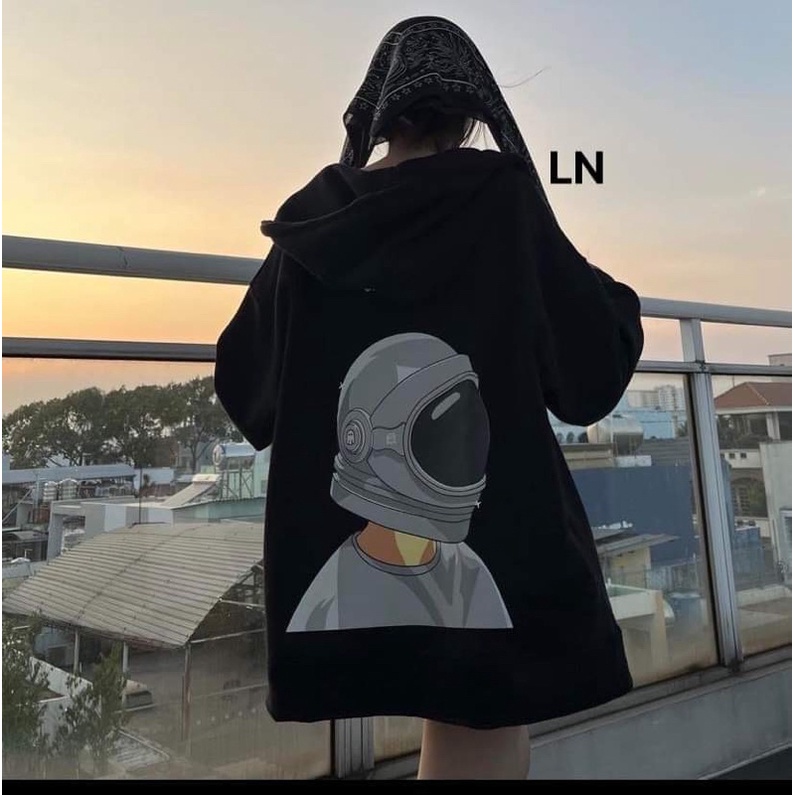 Áo hoodie nỉ cotton phi hành gia LN12