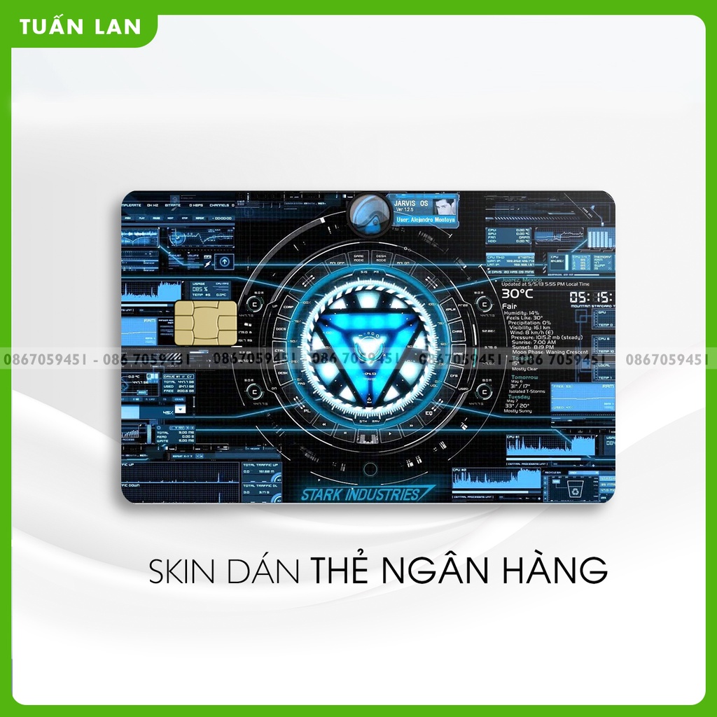 Miếng dán Decal thẻ ATM, thẻ chung cư, thẻ thang máy, thẻ gửi xe, Thẻ Ngân Hàng In Hình Công Nghệ Bộ 1 (mã) mcnb1