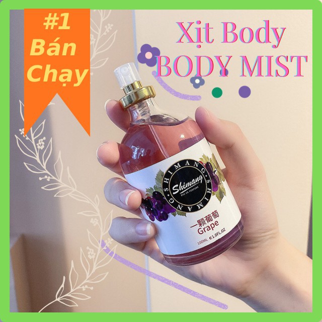 Xịt Thơm Body, Xịt Toàn Thân Body Mist Shimang Hương Tự Nhiên Mùi Dễ Chịu Dung Tích Lớn Dùng Cực Thích