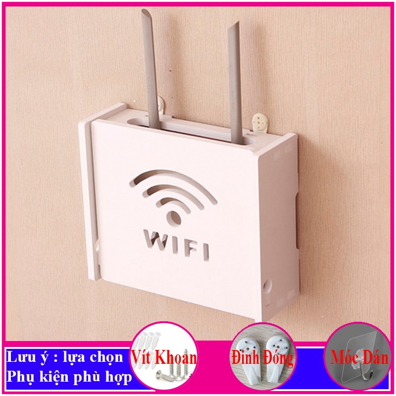 Hộp đựng wifi treo tường, giá để modem, ổ cắm điện, thiết bị phát sóng, tạo không gian trang trí - a16