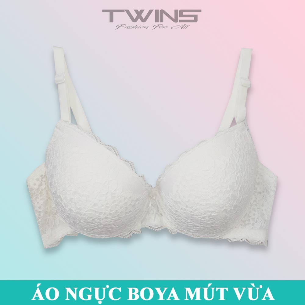 Áo ngực nữ ren nâng ngực tạo khe Boya có gọng mút ép vừa mềm mịn cúp xéo size 34-36-38