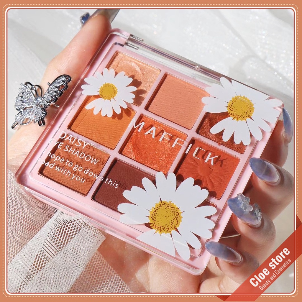 Bảng phấn mắt Maffick Daisy eye shadow 9 ô hoạ tiết hoa cúc hàng nội địa Trung | BigBuy360 - bigbuy360.vn