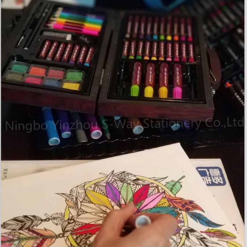 Bộ Màu Vẽ Hộp Gỗ Colormate 55 Chi Tiết Cao Cấp Cho Bé