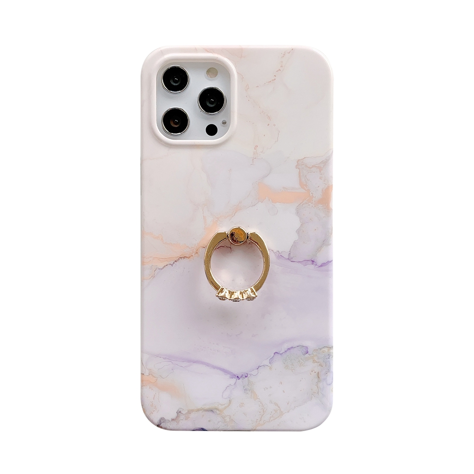 Finger Ring Casing for Iphone 7Plus 8Plus 12 11 Pro XS Max Gold Marble Cases for SE2020 7 8 Plus X XR 11pro 12pro Max Colorful Back Cover Full Protective Fundas