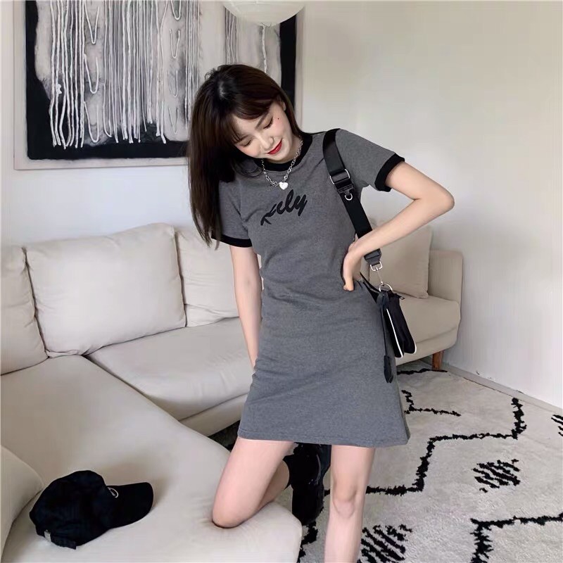váy thun body cộc tay