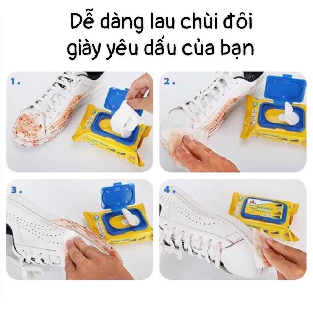 Hộp 30 Tờ Khăn Giấy Lau Giày Sneaker Siêu Sạch