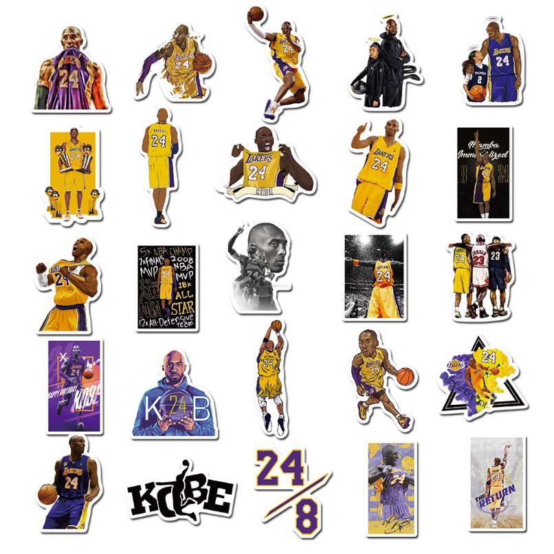 Sticker KOBE BRYANT nhựa PVC không thấm nước, dán nón bảo hiểm, laptop, điện thoại, Vali, xe, Cực COOL #67