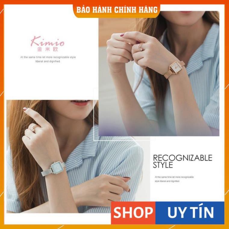 Đồng hồ nữ Kimio 6236 hàng chính hãng dây kim mặt vuông sang trọng