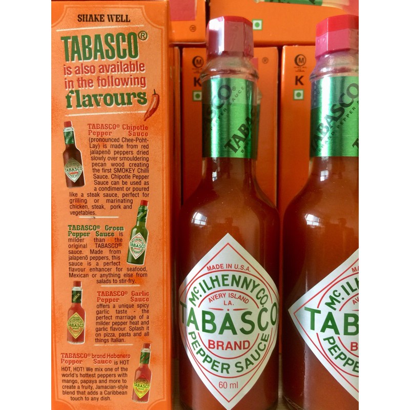 Tương ớt Tabasco Pepper Sauce chai 60ml-Sốt ớt đỏ Mĩ truyền thống,Cho các món ăn Pizza,Mì ý,Các món nướng,Chiên,Xào-USA