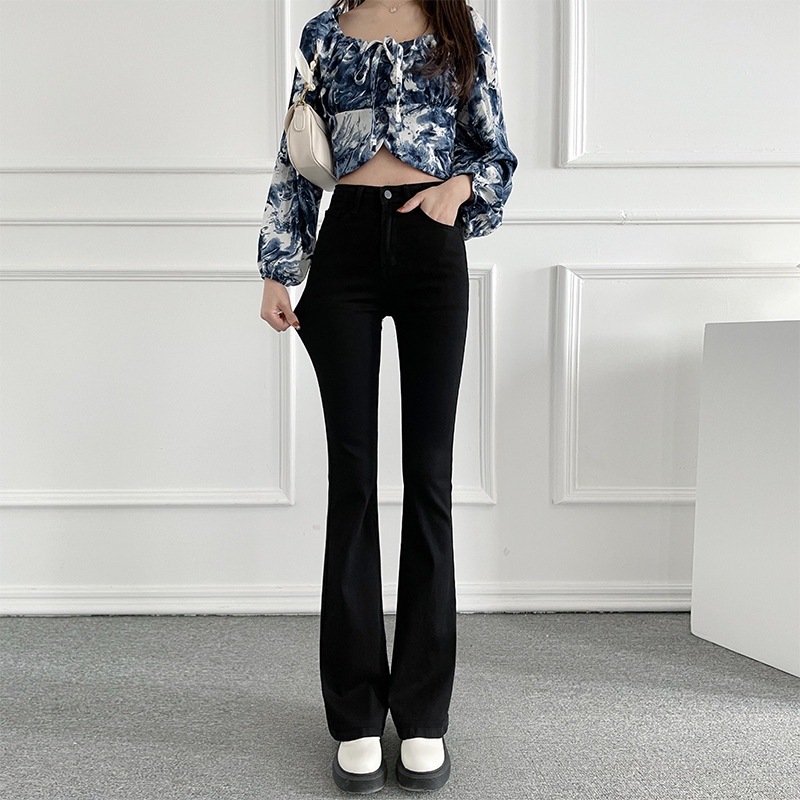 Quần ống loe nữ cạp cao dáng dài, quần legging ống loe lưng cao tôn dáng chất cotton co giãn - Mia Shore M888