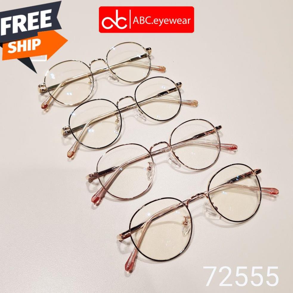 Gọng kính cận nữ kim loại ABCeyewear mắt tròn màu sắc thời trang phù hợp khuôn mặt nhỏ 72555