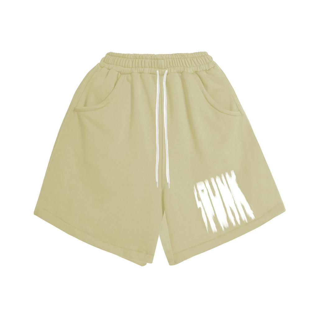 Quần short RIDICULOUS - SHORT PUNK KREAM WHITE, BLACK CANDY, Nỉ cua 100% cotton