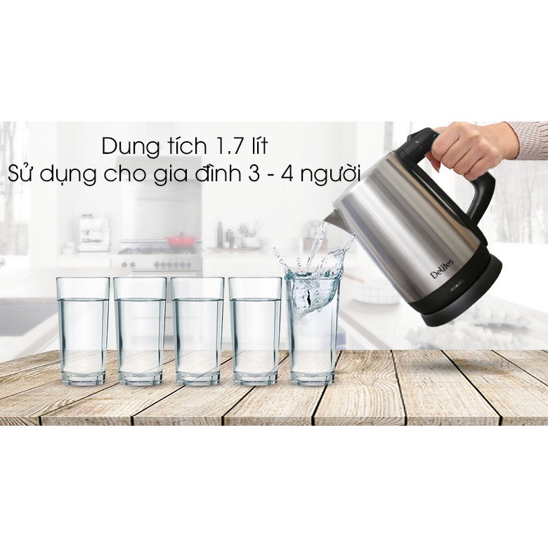 [HÀNG TRƯNG BÀY MỚI 95-98%] Bình siêu tốc Delites 1.7 lít ST17S03 [CHÍNH HÃNG]