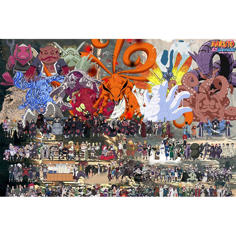 Bộ Tranh Ghép Xếp Hình 1000 Pcs Jigsaw Puzzle Tranh Ghép  Naruto Tổng Hợp Bản Đẹp Cao Cấp