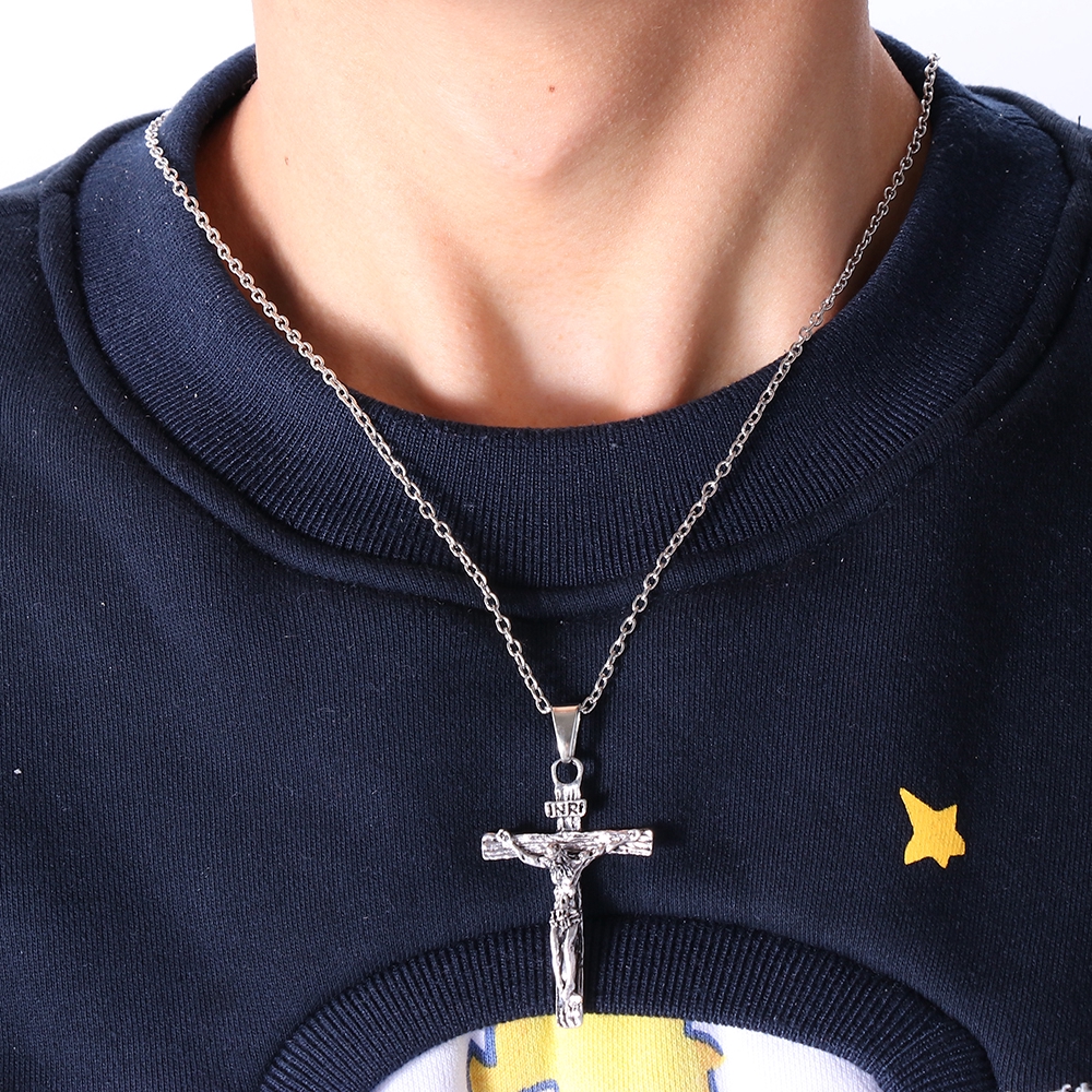 Vòng cổ choker mặt hình thánh giá phong cách vintage cho nam và nữ