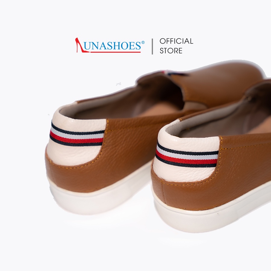 Giày Slip on nữ Lunashoes 41402 da bò 100% - Giày lười da nữ tăng chiều cao - Chất liệu da bò sẵn hàng