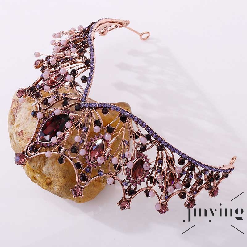 GETNOIVAS Vương Miện Đính Đá Pha Lê Phong Cách Cổ Điển