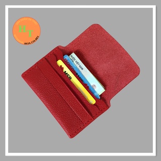 Ví đựng thẻ nữ - cam kết 100% da bò thật - hàng chính hãng thương hiệu hm leather - c01