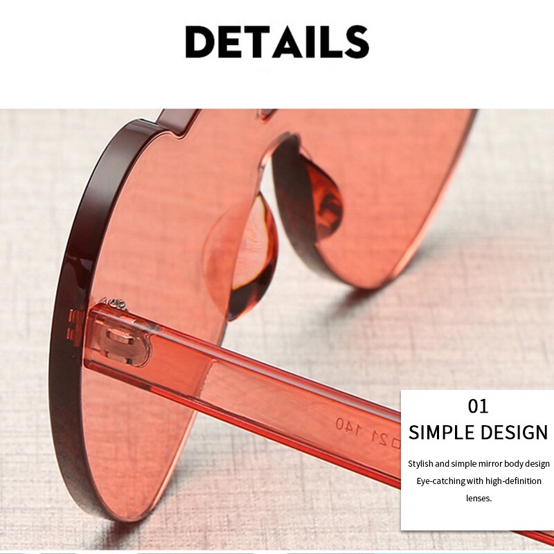 Kính Mát Một Mảnh Chống Tia UV Hình Trái Tim Nhiều Màu Tùy Chọn Thời Trang Unisex