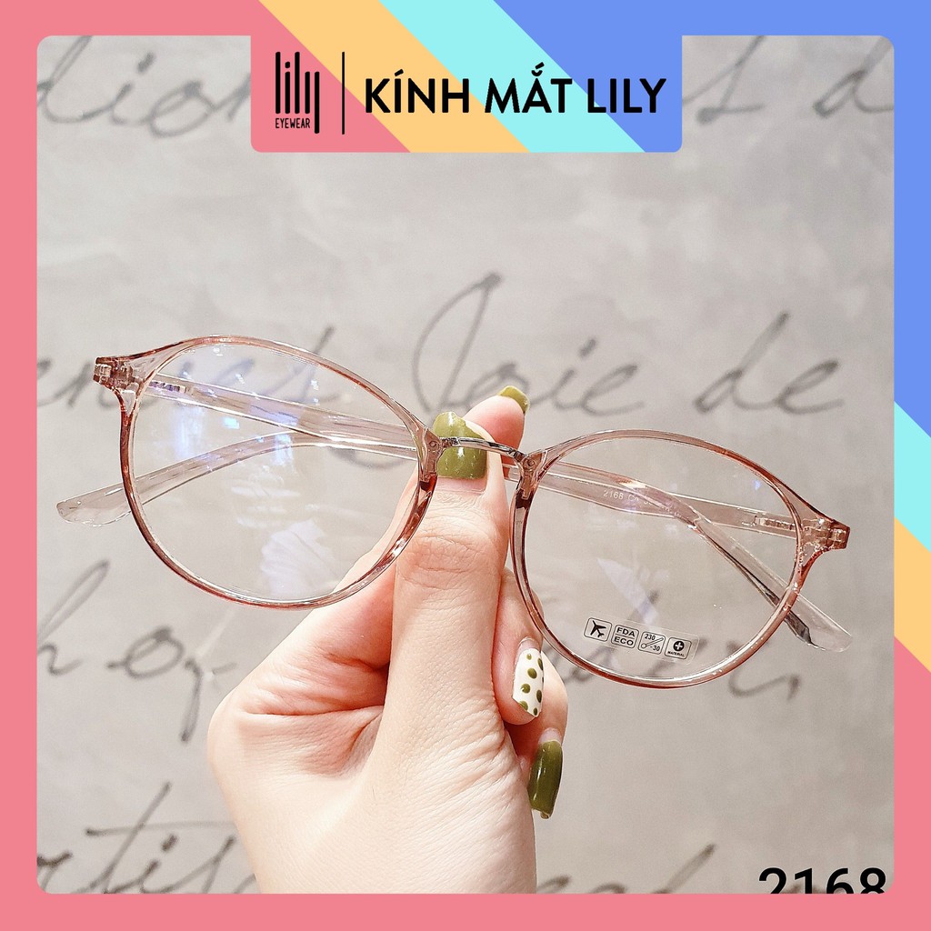 Gọng kính cận nhựa mảnh mắt kính tròn nhiều màu Lilyeyewear 2168