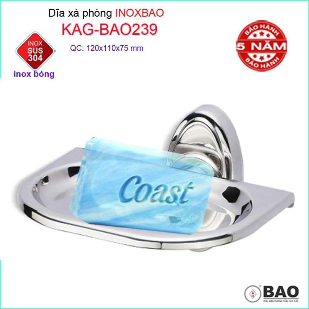 Dĩa đựng xà bông inox 304, dĩa xà phòng Inox Bảo KAG-BAO239