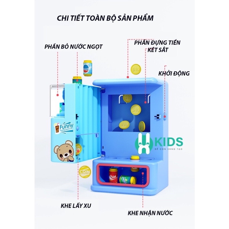 Đồ chơi máy bán nước tự động thông minh kiêm két sắt mini cho bé
