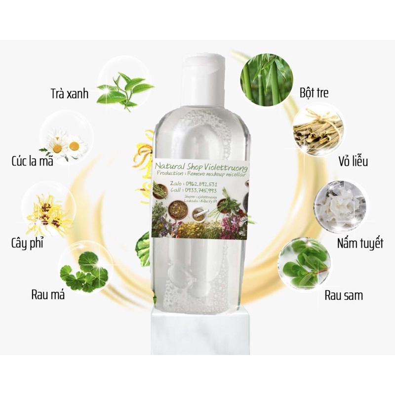 1 Lít Nước tẩy trang cây phỉ làm sạch sâu thiên nhiên handmade Cleansing water - micellar water