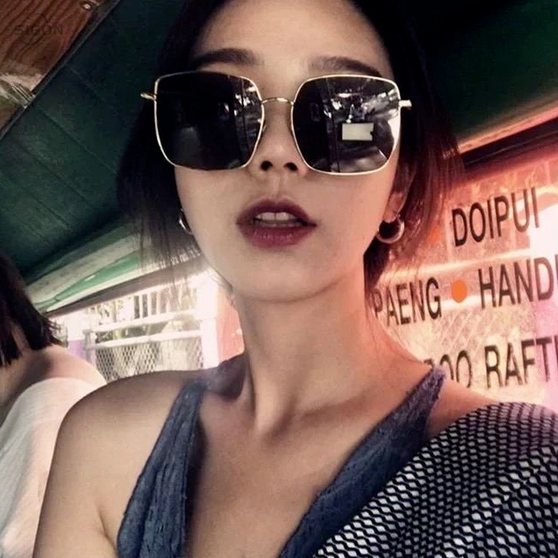 Kính mát gọng vuông phong cách retro cho nữ