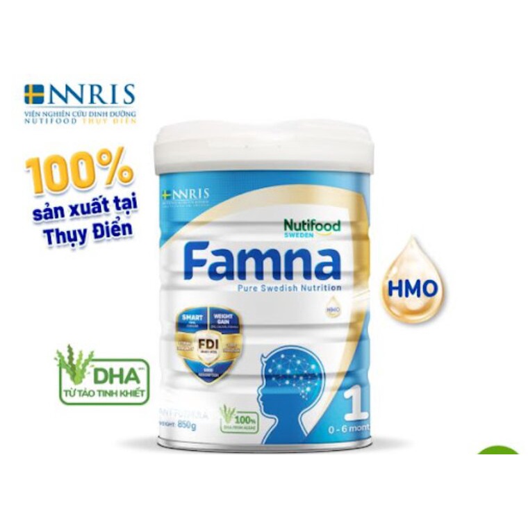 Sữa Bột Nutifood Famna Số 1 Hộp 850GR 100% Sản Xuất Tại Thụy Điển