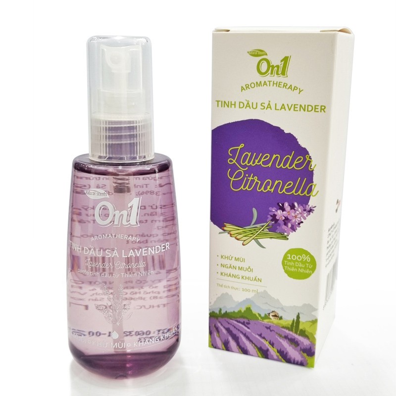 Tinh dầu On1 sả lavender 100ml dạng xịt giúp loại mùi hôi, ẩm mốc 100 % từ thiên nhiên N3001
