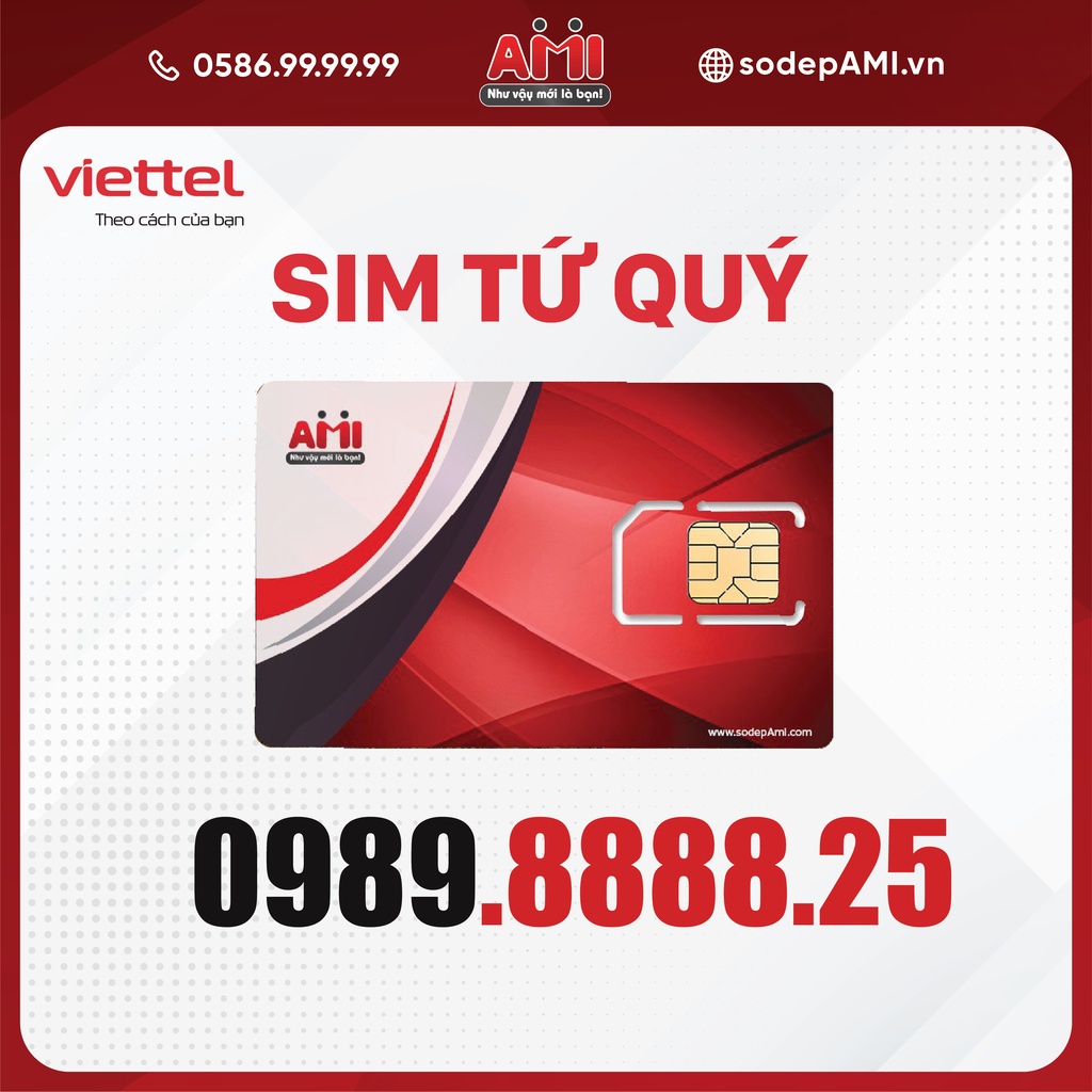 Sim Tứ Quý Viettel 8888 Phát Tài Phát Lộc May Mắn Thành Đạt - Số đẹp AMI