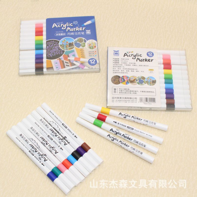 Bộ 12 Bút nước thần kì Acrylic pen Hàn Quốc vẽ mọi bề mặt