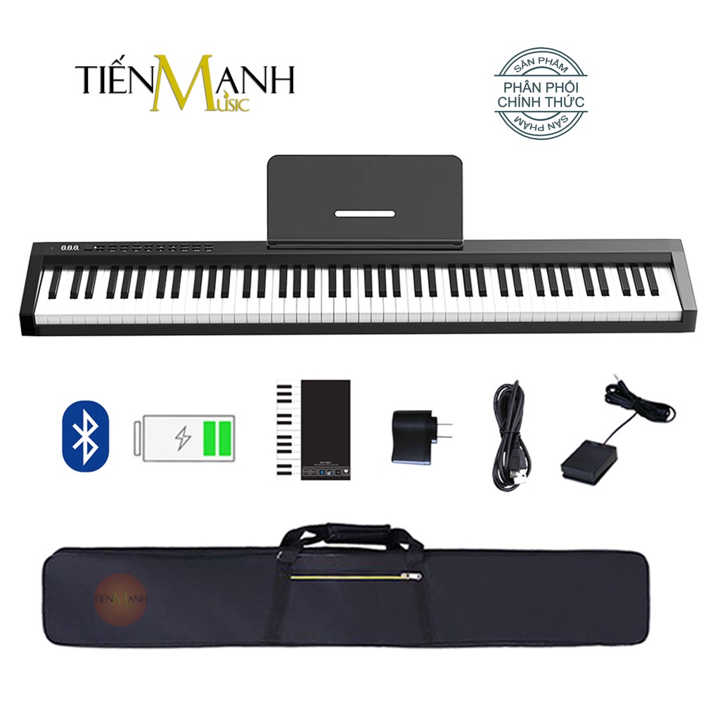 Đàn Piano Điện Konix PH88C 88 Phím nặng Cảm ứng lực Có Loa - Loa kép, Bluetooth, Sustain Pedal, Cáp sạc, Bộ sạc.