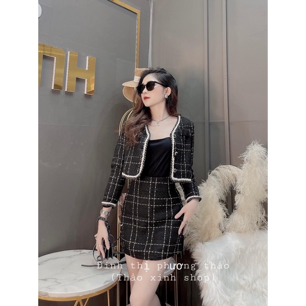 SET VÁY BỐ KÈM ÁO KHOÁC [ hình chụp thật ]