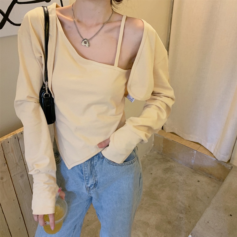 Set áo kiểu hai dây và áo khoác cardigan màu sắc đơn giản thời trang dành cho nữ